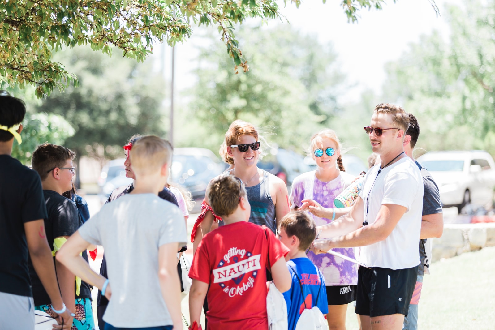 people outside house